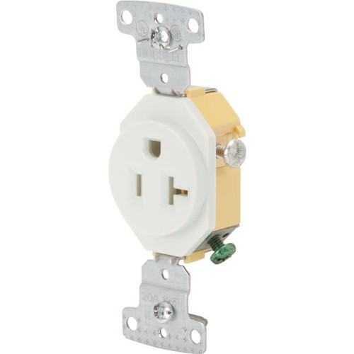Hubbell 20 Amp 125 Volt Dryer/Range Self-Grounding Duplex Standard Outlet (White)