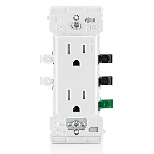 Leviton Decora Edge Tamper-Resistant Duplex Outlet, Nema 5-15r, 15 Amp, White