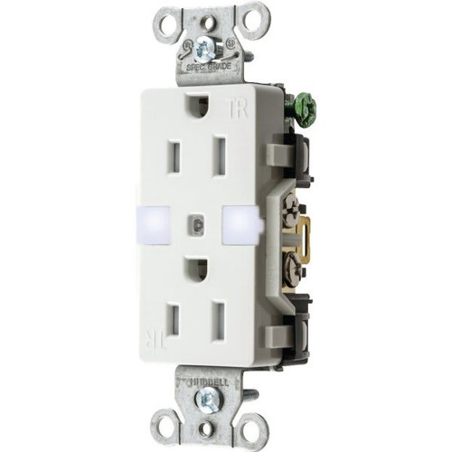 Hubbell 15 Amp 3-Wire Grounding Straight Blade Duplex Standard Outlet (White)
