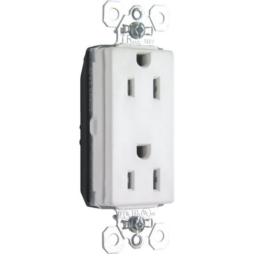 Legrand Plugtail 15 Amp Single Pole Duplex Standard Outlet (White)