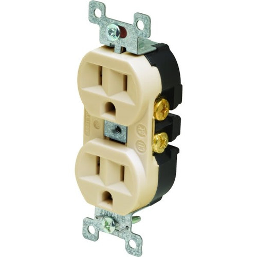 Hubbell-Pro 15 Amp 125 Volt Heavy Duty Straight Blade Duplex Standard Outlet (Ivory)