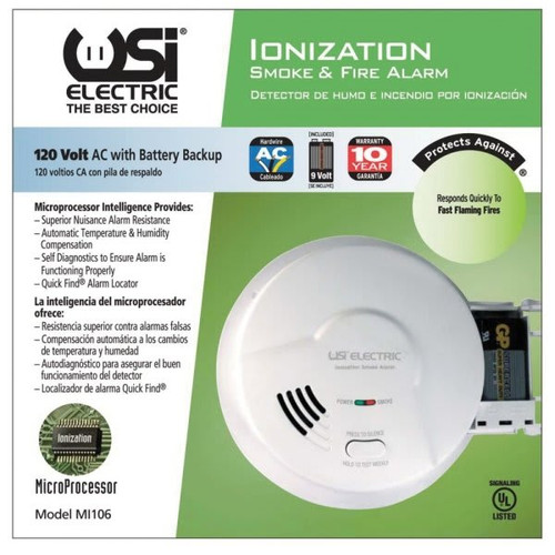 Usi Electric Direct Wire Ionization Smoke Alarm