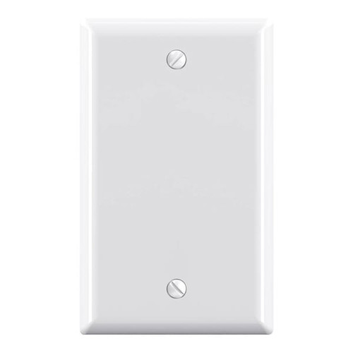 Maintenance Warehouse 1-Gang Unbreakable Polycarbonate Standard-Size Blank Wall Plate In Gloss White, 1-Pack