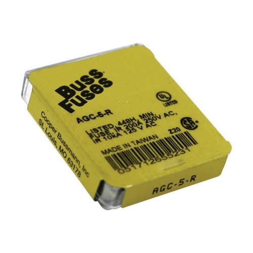 Bussmann 5 Amp 250 Volt Fast Acting Glass Tube Fuse (5-Pack)