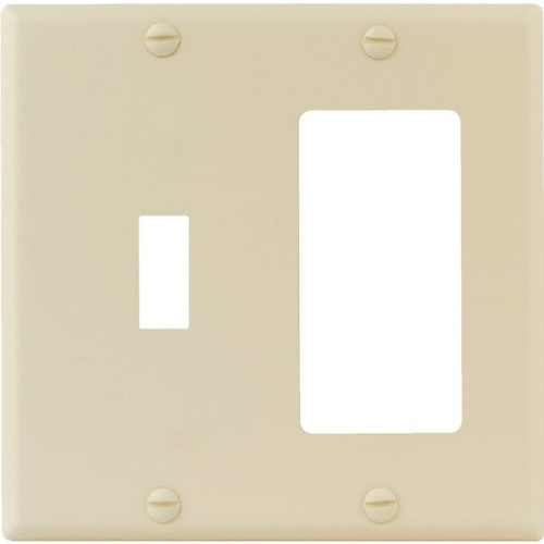 Titan3 2-Gang Wrinkle Textured Metal Wall Plate, Toggle/Rocker (10-Pack) (Ivory)