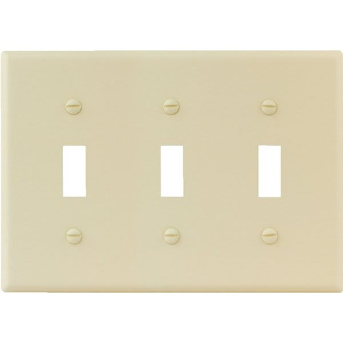 Titan3 3-Gang Wrinkle Toggle Wall Plate (10-Pack) (Ivory)
