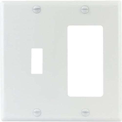 Titan3 2-Gang Standard Metal Toggle/Rocker Wall Plate (10-Pack) (White)