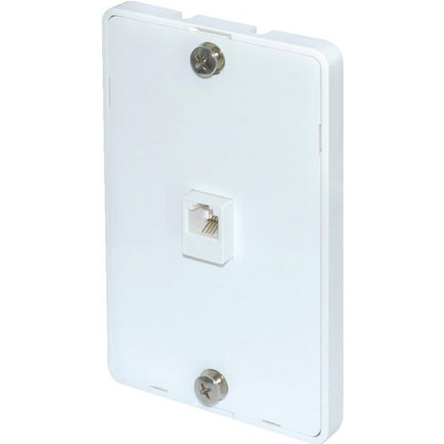 Adamax Wall Phone Jack Wall Plate, White, Package Of 5