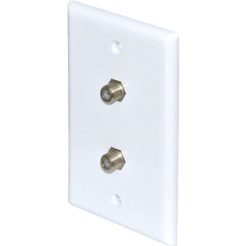 Adamax Dual Cable Wall Plate, White, Package Of 5