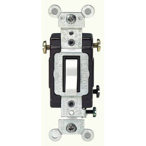 Leviton 20 Amp 120-Volt/277-Volt 3-Way Grade Ac Quiet Toggle Switch W/White