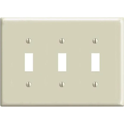 Leviton 3-Gang Midway Toggle Nylon Wall Plate, Ivory