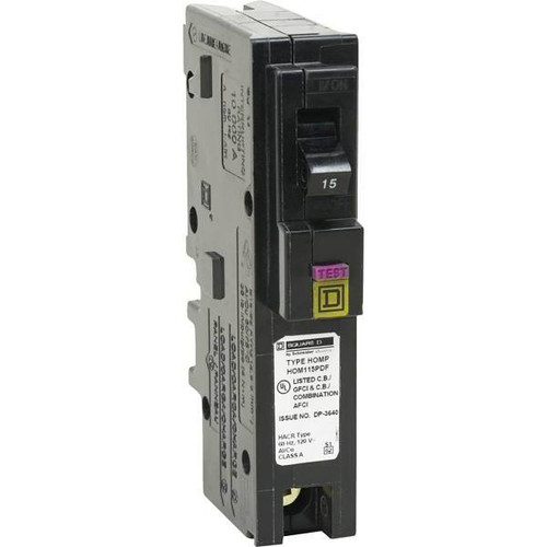 Square D Homeline 15a 1-Pole Plug-On Neutral Dual Function Cafci & Gfci Breaker