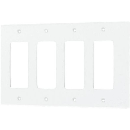Leviton White 4-Gang Decorator/Rocker Wall Plate