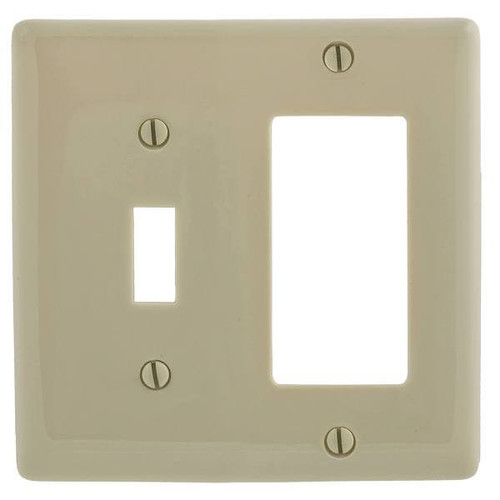 Hubbell, Wiring 2-Gang Ivory Toggle And Decorator Wall Plate