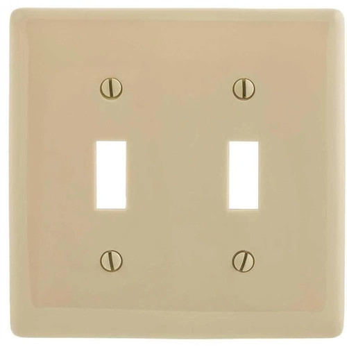 Hubbell 2-Gang Ivory Medium Size Toggle Wall Plate
