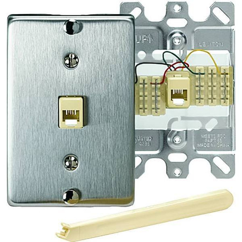 Leviton Stainless Steel 1-Gang Coaxial Wall Plate