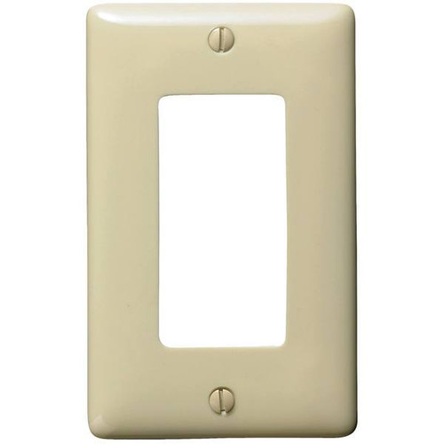 Hubbell 1-Gang Medium Size Decorator Wall Plate, Ivory