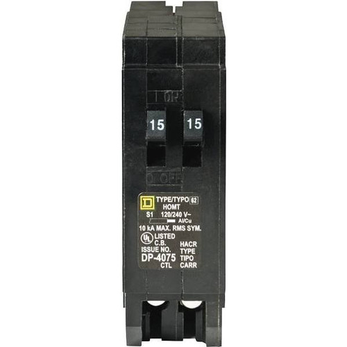 Square D Homeline 2-15 Amp Single-Pole Tandem Circuit Breaker