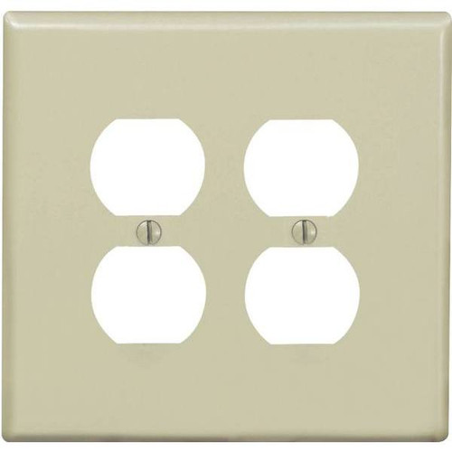 Leviton 2-Gang Midway Duplex Outlet Nylon Wall Plate Ivory