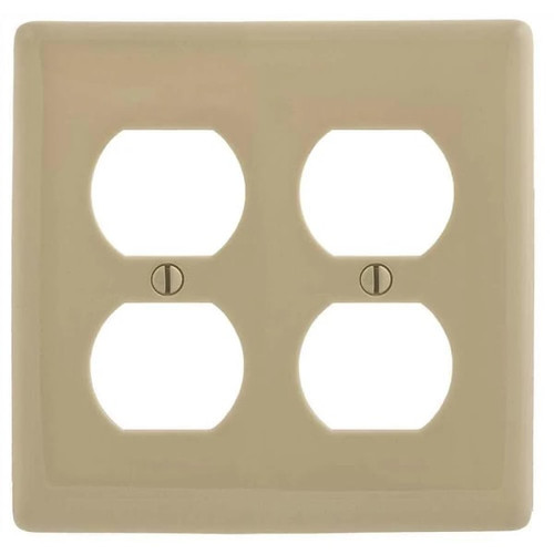 Hubbell 2-Gang Medium Size Duplex Wall Plate Ivory
