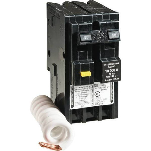 Square D Homeline 50 Amp 2-Pole Gfci Circuit Breaker