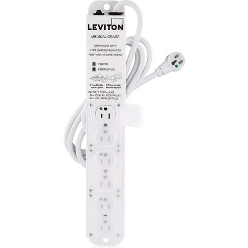 Leviton 7 Ft. Cord Medical Grade Surge Protected 6-Outlet Power Strip