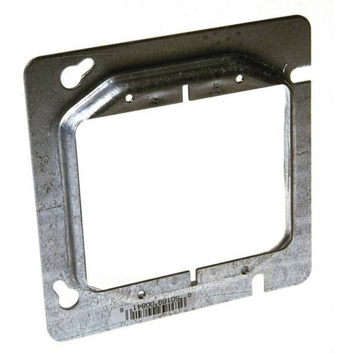Raco 4-11/16" W Steel Metallic 2-Gang 2-Device, 1/2" Raised Square Cover