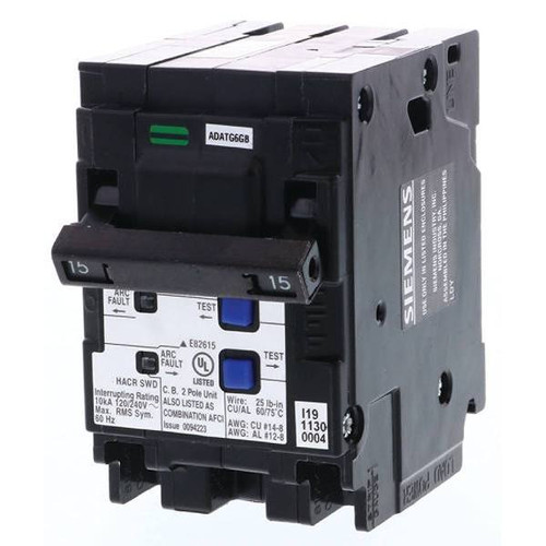 Siemens 15 Amp 2-Pole Qafn Afci 10 Ka Breaker