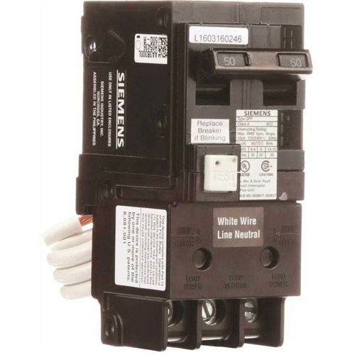 Siemens 50 Amp Double-Pole Type Qpf Gfci Circuit Breaker
