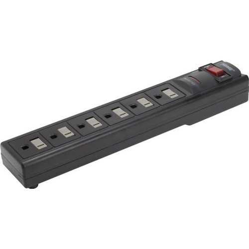 Prime Wire & Cable 6-Outlet 1000 Joule Surge Protector w/4ft Cord (black)