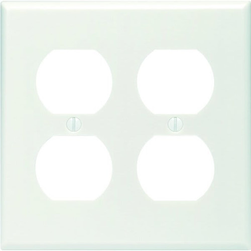 Hubbell 2-Gang Mid-Size Receptacle Wall Plate (25-Pack) (White)