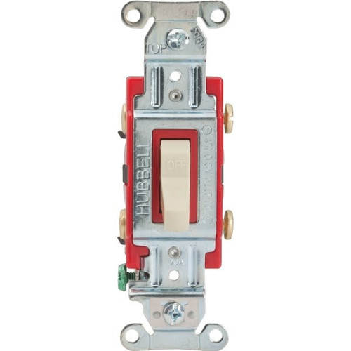 Hubbell-Pro 20 Amp 120/277 Vac 2-Position Toggle Switch (Ivory)