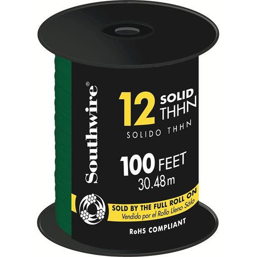 Southwire 100 Ft. 12 Green Solid Cu Thhn Wire