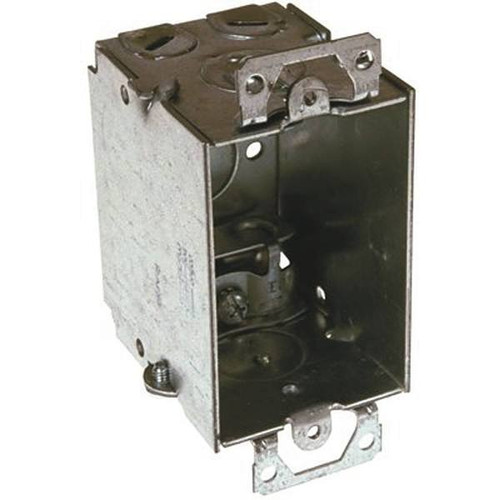Raco Switch Box Gangable 2-1/2" Deep, One 1/2" Ko And Ac/Mc/Flex Clamps, 3" X 2", Plaster Ears