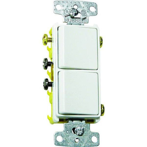 Hubbell Wiring 15a 3-Way Rocker Switch (White)