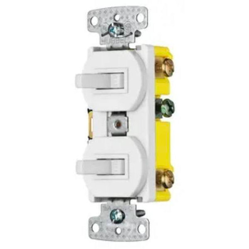 Hubbell Wiring 15a Single-Pole 3-Way Regular Combo Toggle Switch (White)
