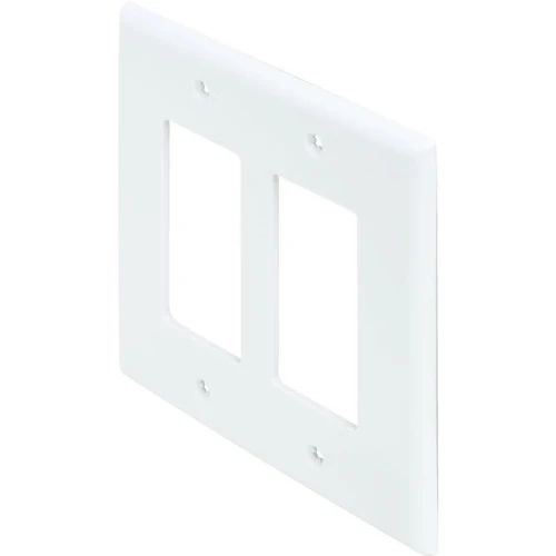 Hubbell 2-Gang Mid-Size Decorator Polycarbonate Wall Plate (25-Pack) (White)