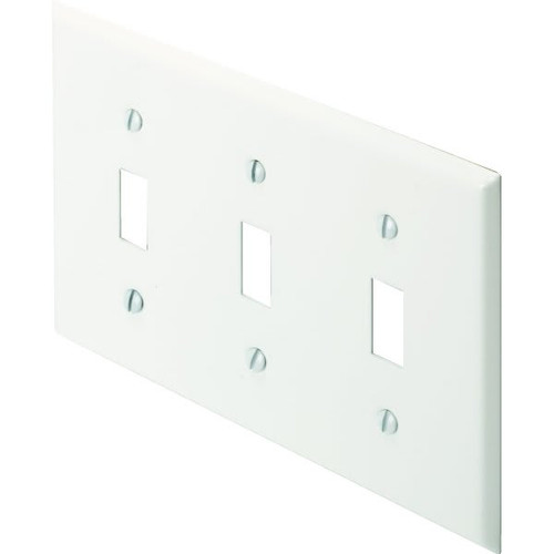 Titan3 3-Gang Metal Toggle Wall Plate (10-Pack) (White)