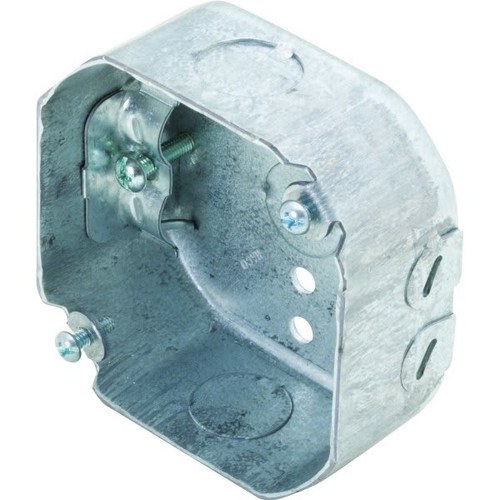 Hubbell 4 In Octagon 1-1/2 In Deep Electrical Box W/ Nmsc Clamps