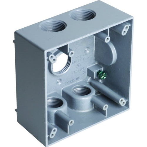 Bell 2-Gang Weatherproof Outlet Box W/ 5 Outlets (Gray)
