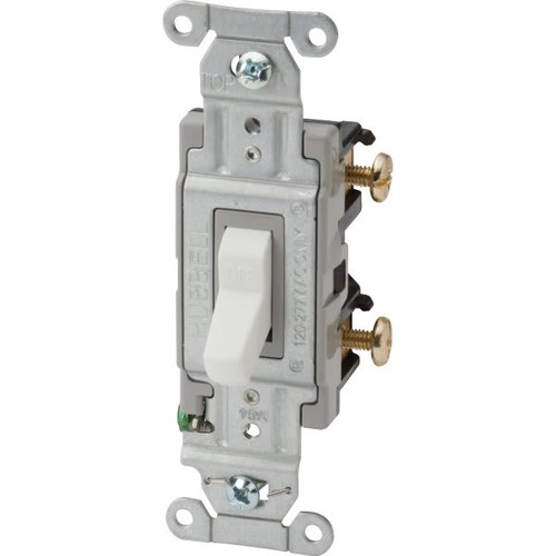 Hubbell-Pro 15 Amp 120/277 Vac Side-Wired Toggle Switch (White)