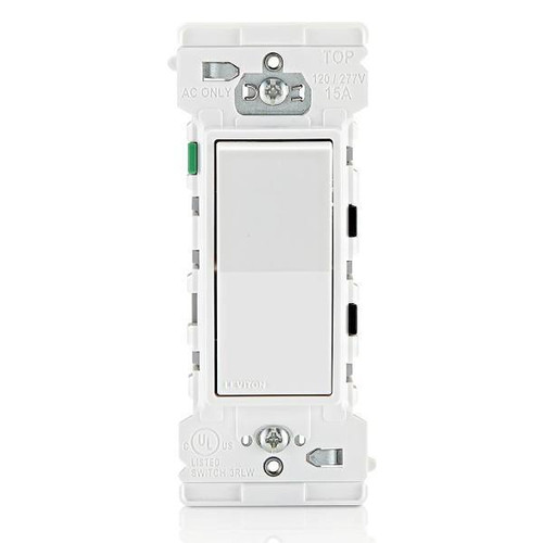 Leviton Decora Edge Single Pole Rocker Switch, Residential Grade, 15 Amp, White