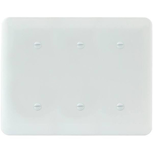 Titan3 White Smooth 3-Gang Blank Princess Metal Wall Plate