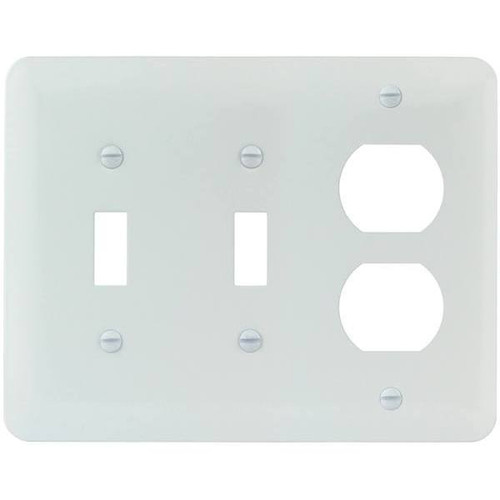 Titan3 White Smooth 3-Gang Toggle/Toggle/Duplex Princess Metal Wall Plate (10 Pack)