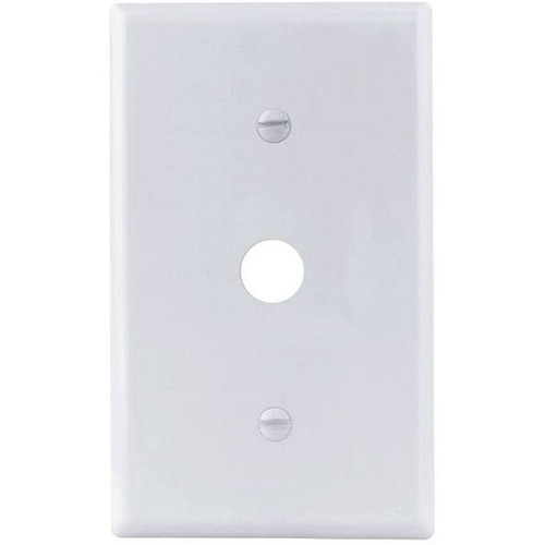 Titan3 White Smooth 1-Gang Coaxial Standard Metal Wall Plate