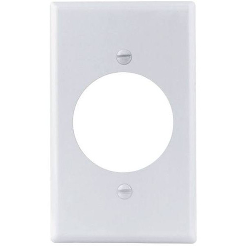 Titan3 White Smooth 1.406" 1-Gang Single Receptacle Standard Metal Wall Plate