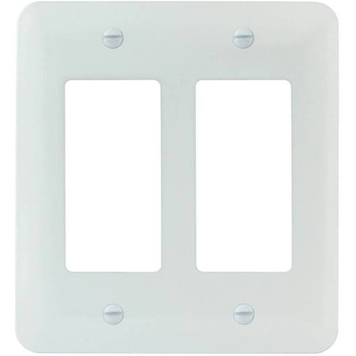 Titan3 White Smooth 2-Gang Rocker Princess Metal Wall Plate, Package Of 10