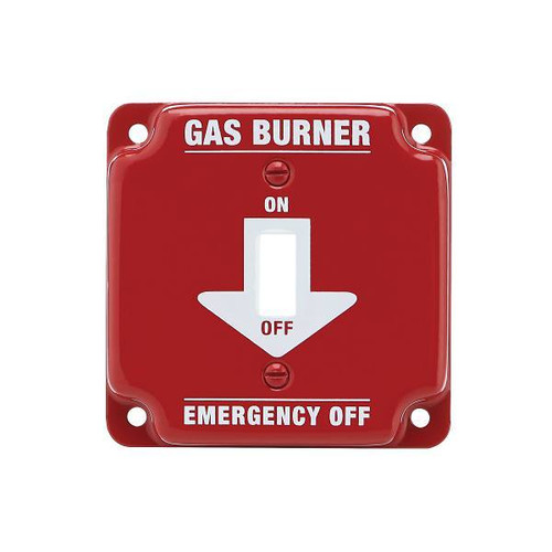 Titan 3 Technologies 2 Gang Emergency Gas Burner Wall Plate, 1 Toggle, Red