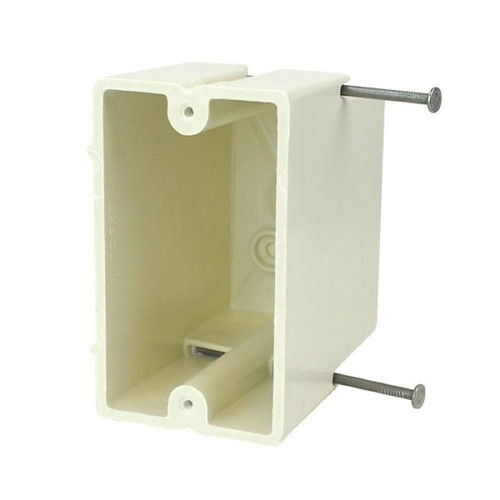 Allied Moulded 1-Gang New Work Fiberglass Switch/Outlet Box, Off White