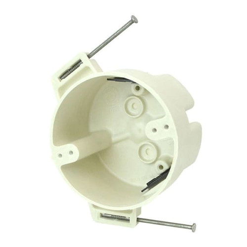 Allied Moulded New Work Nail On Round Ceiling Box, 4" Diameter, 22-1/2 Cu. In.